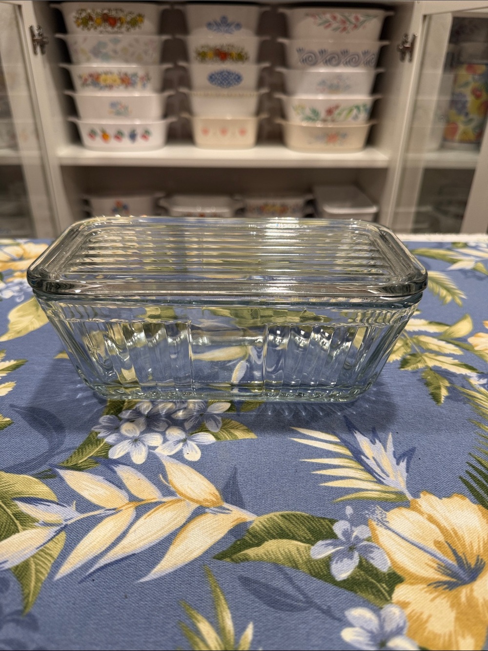 Anchor Hocking 1932 Vintage Design Refrigerator Dish w/Lid Clear Glass Rib